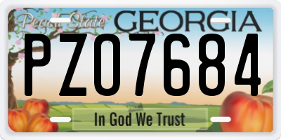 GA license plate PZO7684