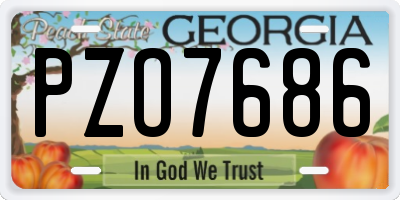 GA license plate PZO7686