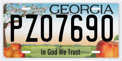 GA license plate PZO7690