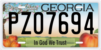 GA license plate PZO7694