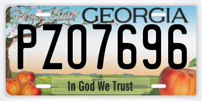 GA license plate PZO7696