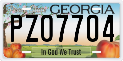 GA license plate PZO7704