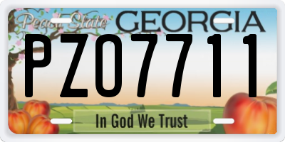 GA license plate PZO7711