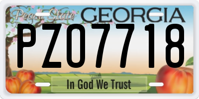 GA license plate PZO7718