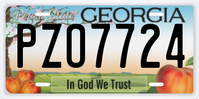 GA license plate PZO7724