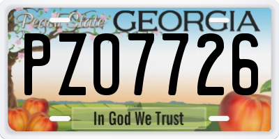 GA license plate PZO7726