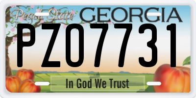 GA license plate PZO7731