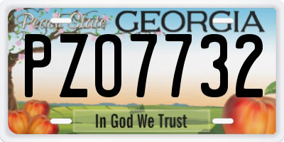 GA license plate PZO7732