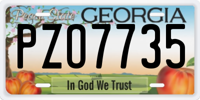 GA license plate PZO7735