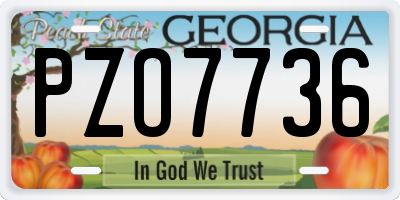 GA license plate PZO7736