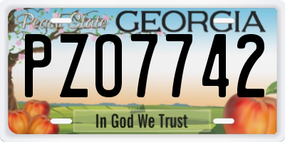 GA license plate PZO7742