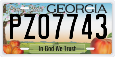 GA license plate PZO7743