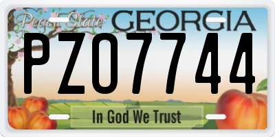 GA license plate PZO7744