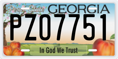 GA license plate PZO7751