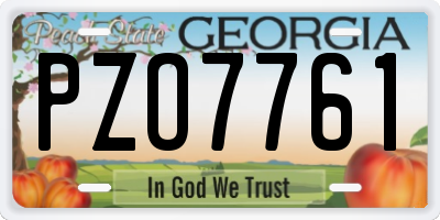 GA license plate PZO7761