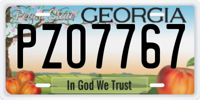 GA license plate PZO7767