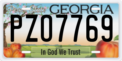 GA license plate PZO7769