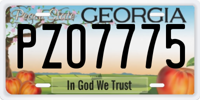 GA license plate PZO7775