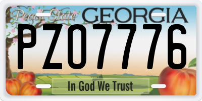 GA license plate PZO7776