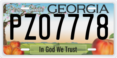 GA license plate PZO7778