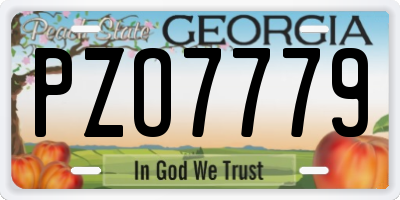 GA license plate PZO7779