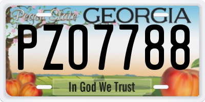 GA license plate PZO7788