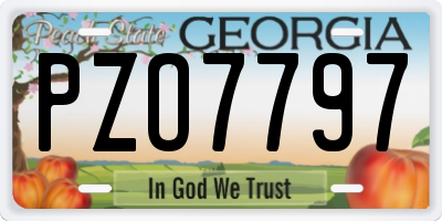 GA license plate PZO7797