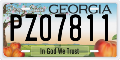 GA license plate PZO7811