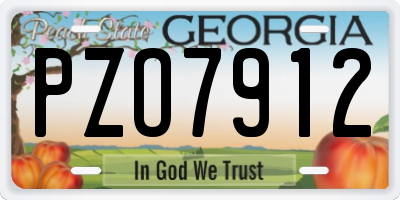 GA license plate PZO7912