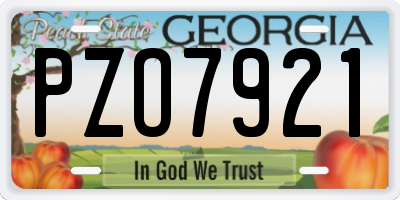 GA license plate PZO7921