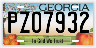 GA license plate PZO7932