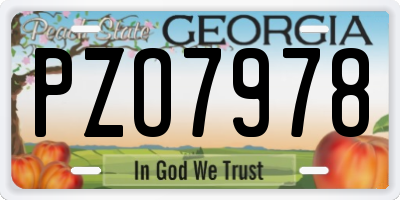 GA license plate PZO7978