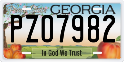 GA license plate PZO7982