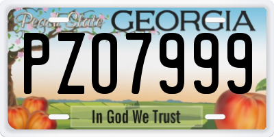 GA license plate PZO7999