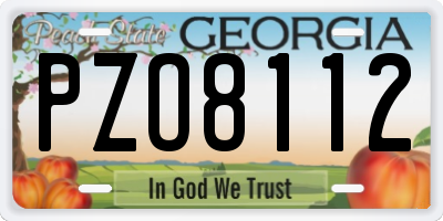 GA license plate PZO8112