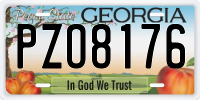 GA license plate PZO8176