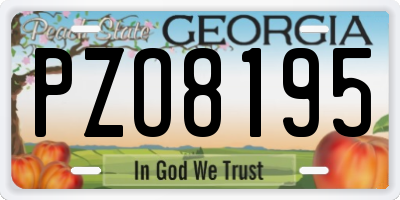 GA license plate PZO8195