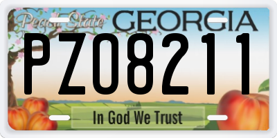 GA license plate PZO8211