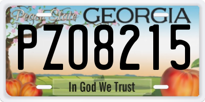 GA license plate PZO8215