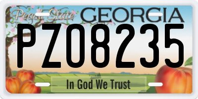 GA license plate PZO8235