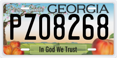 GA license plate PZO8268