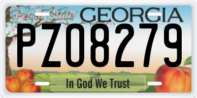 GA license plate PZO8279