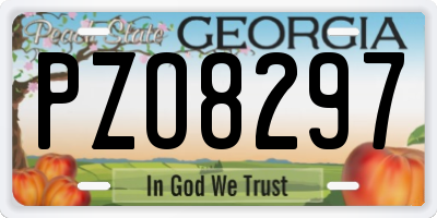 GA license plate PZO8297