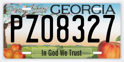 GA license plate PZO8327