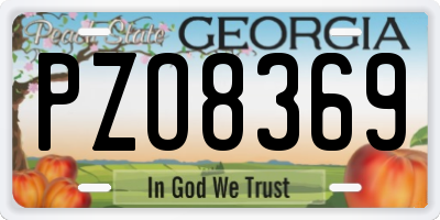 GA license plate PZO8369