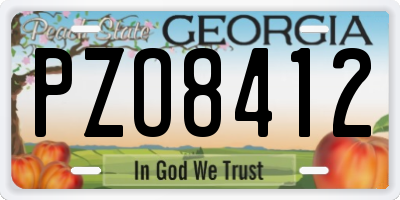 GA license plate PZO8412