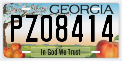 GA license plate PZO8414