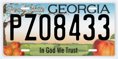 GA license plate PZO8433