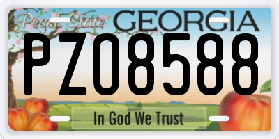 GA license plate PZO8588