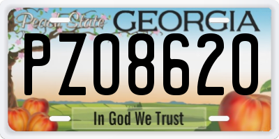 GA license plate PZO8620